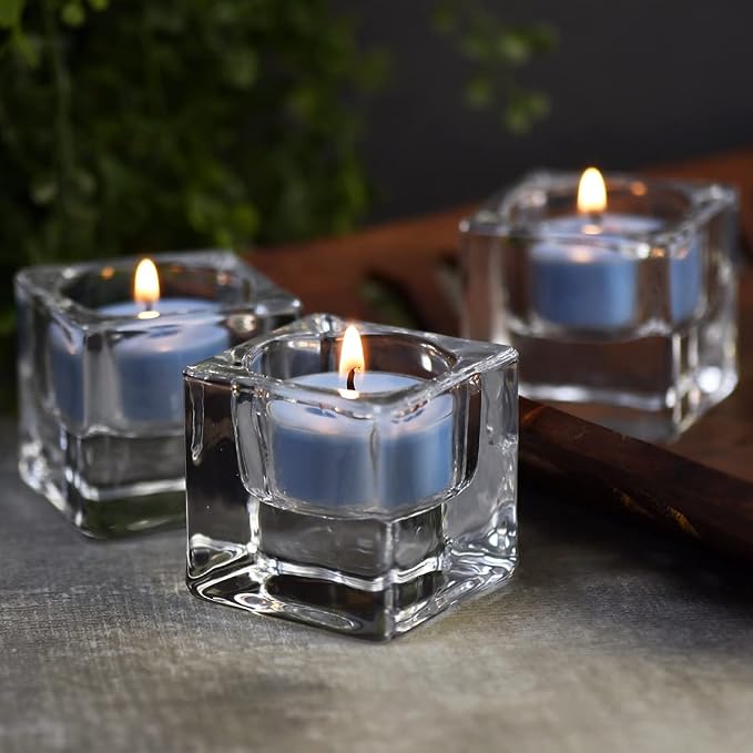 SoyWax Scented Tealight, 12 Pack Natural Fragrance Long Lasting Clear Cup Aromatherapy Candle Set, Smokeless& Long
