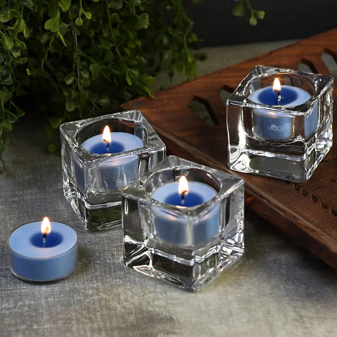 SoyWax Scented Tealight, 12 Pack Natural Fragrance Long Lasting Clear Cup Aromatherapy Candle Set, Smokeless& Long
