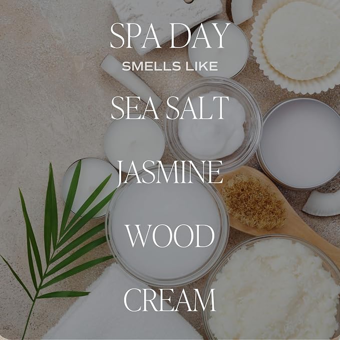 Spa Day Patterned Candle – Soy Candles with Sea Salt, Jasmine, Wood, alternate product view 2