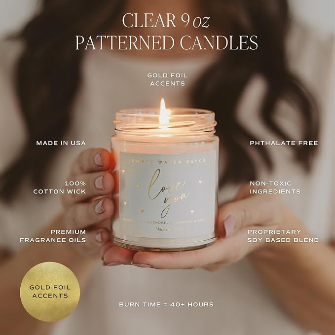 Spa Day Patterned Candle – Soy Candles with Sea Salt, Jasmine, Wood, alternate product view 5