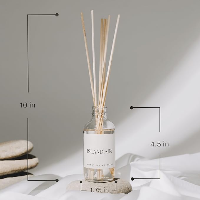 Spa Reed Diffuser Set - Sea Salt, Wood, and Cream Scented Reed Diffuser for Home, alternate product view 8