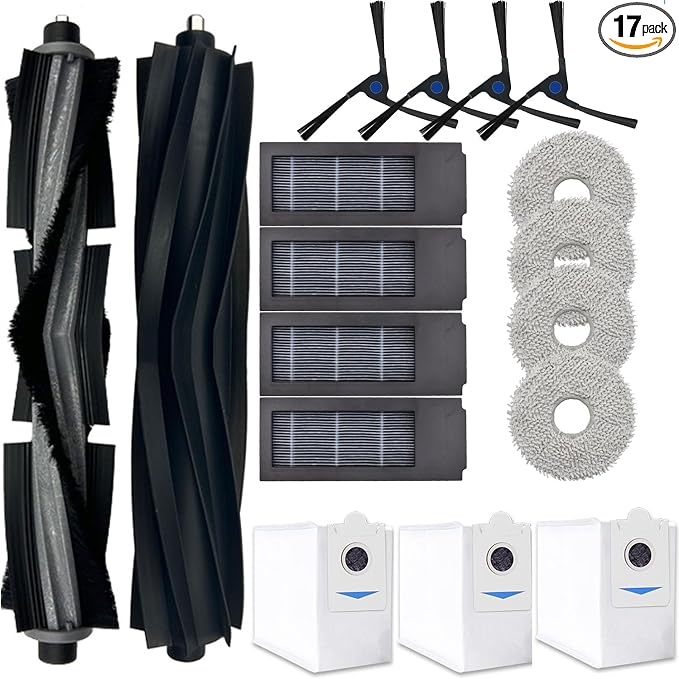 Spare Parts Accessories Kit Compatible With DEEBOT X2 Omni Vacuum Cleaner.1 Main Rubber Brush,1 Normal Main Brush,4