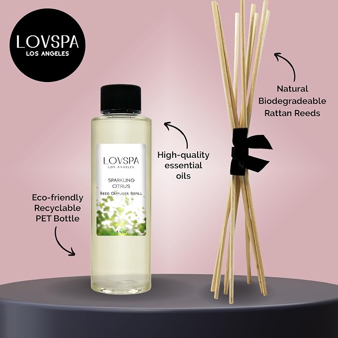 Sparkling Citrus Diffuser Oil - Luxury Essential Oils for Diffuser Refill & Air Freshener Room Spray, alternate product view