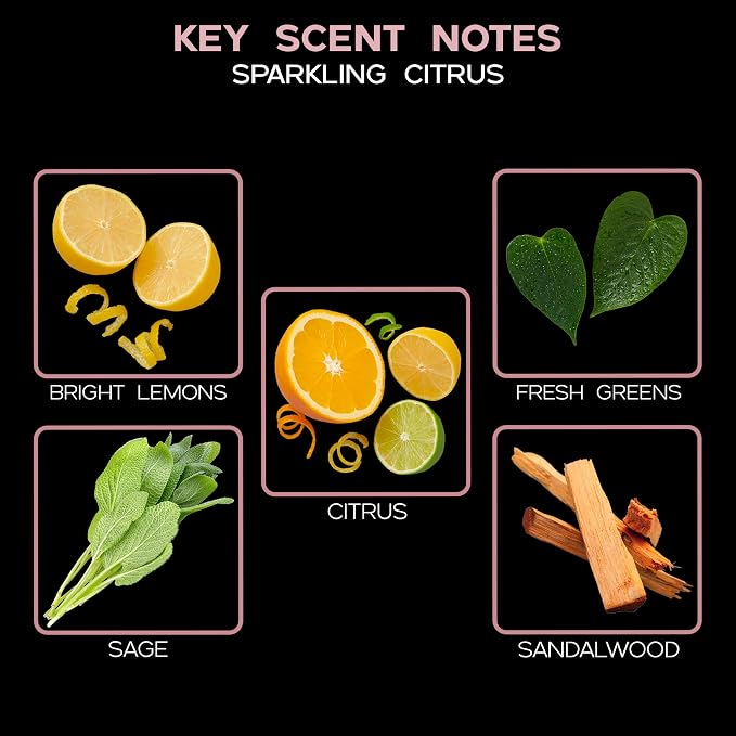 Sparkling Citrus Diffuser Oil - Luxury Essential Oils for Diffuser Refill & Air Freshener Room Spray, alternate product view