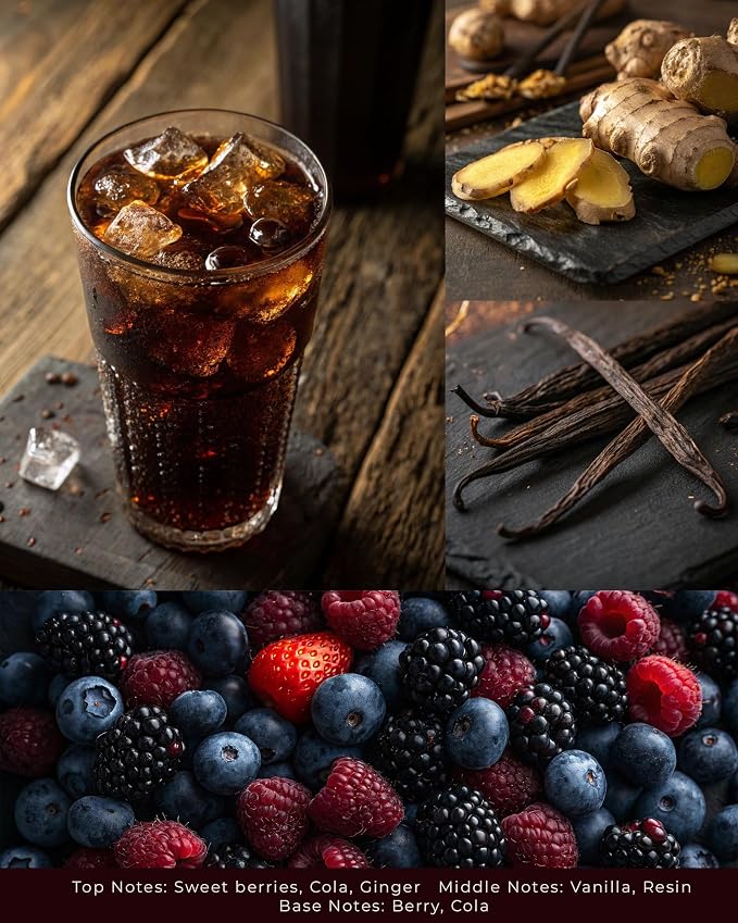 Sparkling Cola Scented Candles - 100% Natural Soy Wax - Large 3 Wick Jar Candle - Up to 50 Hours Burning Time, alternate