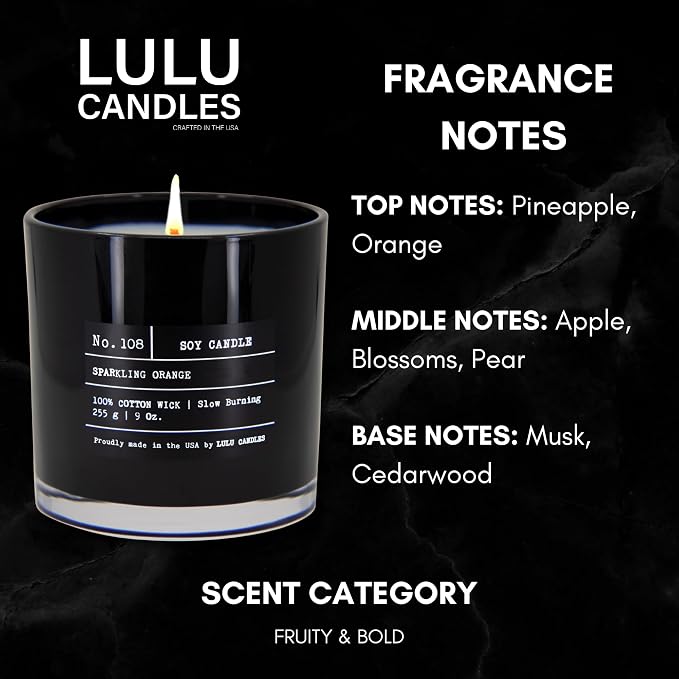| Sparkling Orange | Luxury Scented Soy Jar Candle | Hand Poured in The USA | Highly Scented Long Lasting (9, alternate
