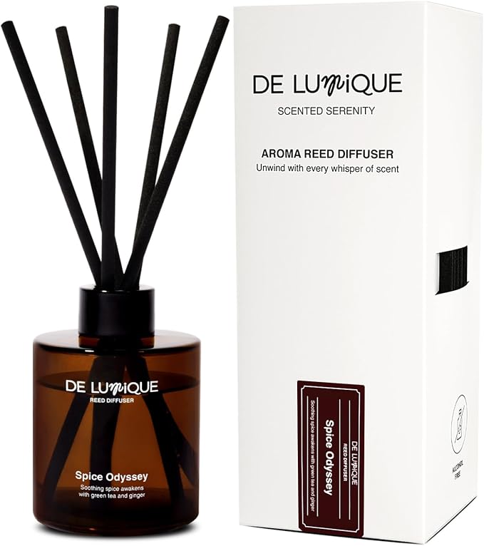 Spice Odyssey Luxury Reed Diffuser – Aromatherapy Diffusers for Home with Green Tea, Ginger, product image