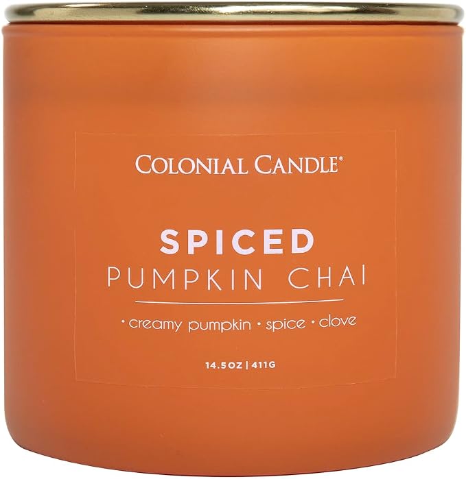 Spiced Pumpkin Chai Scented Jar Candle, Pop of Color Collection, 3 Wick, 14.5 oz - Up to 60 Hours Burn, product image
