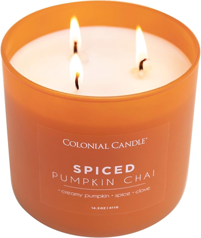 Spiced Pumpkin Chai Scented Jar Candle, Pop of Color Collection, 3 Wick, 14.5 oz - Up to 60 Hours Burn, alternate product