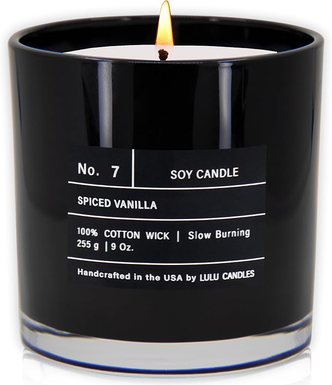 Spiced Vanilla | Luxury Scented Soy Jar Candle | Hand Poured in The USA | Highly Scented & Long Lasting (9 Oz.)