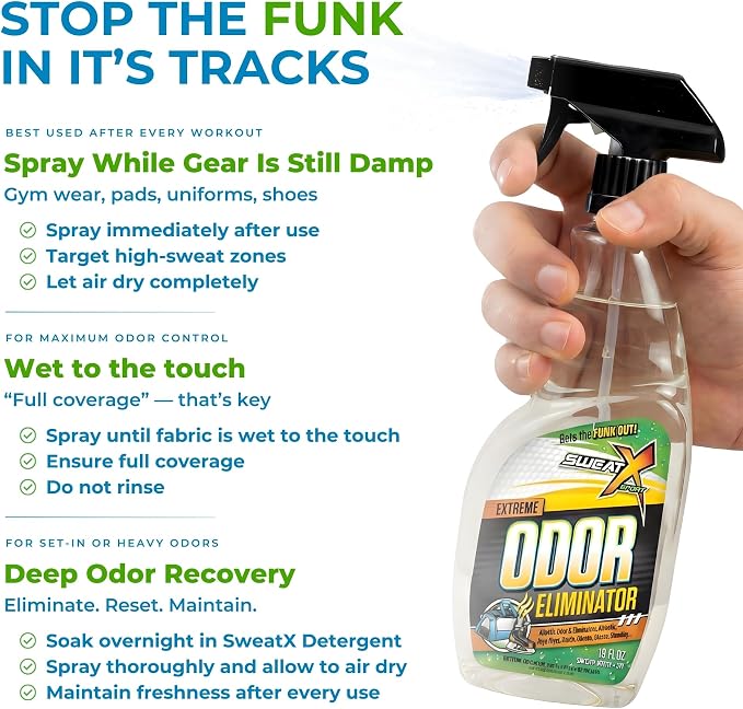 Sport Extreme Odor Spray - Multipurpose No-Wash Deodorizer - Ideal for Shoes and Gym Clothing - Victory Scent (16 fl oz)
