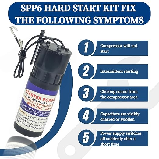 SPP6 Hard Start Capacitor Replacement 115V Thru 288VAC Hard Start kit for air Conditioner Units from