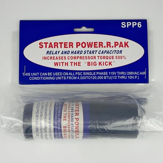 SPP6 Hard Start Capacitor Replacement 115V Thru 288VAC Hard Start kit for air Conditioner Units from