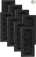 ST410-8 Scroll Design Floor Register, 4x10, Textured Black, 8 Pack, product image