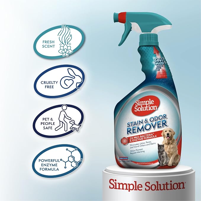 Stain & Odor Eliminator for Pets, Carpet Deodorizer, Enzyme Pet Odor Eliminator for Home, Stain Remover for Cat & Dog Pee