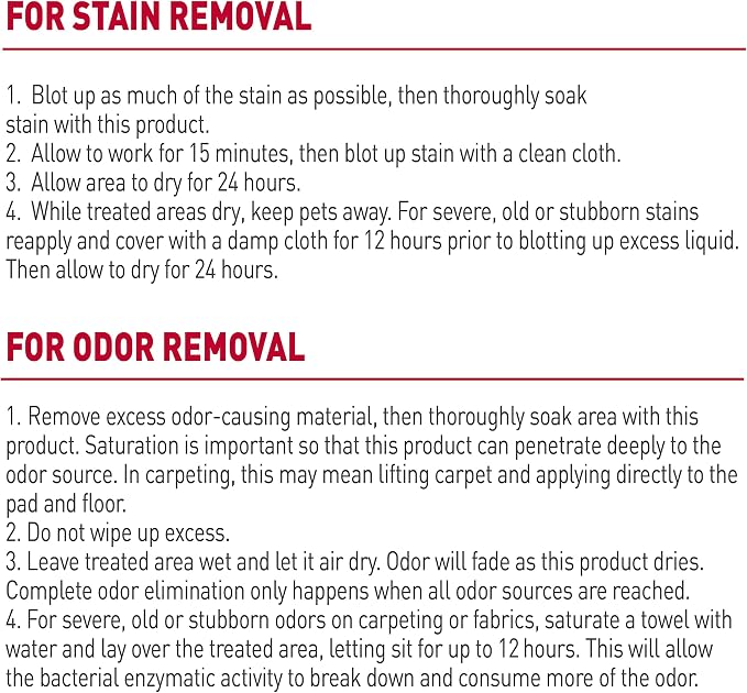® Stain & Odor Remover, Tough on Dog Urine, Feces, Vomit, Drool and Other Organic Stains and Odors, alternate product view 5