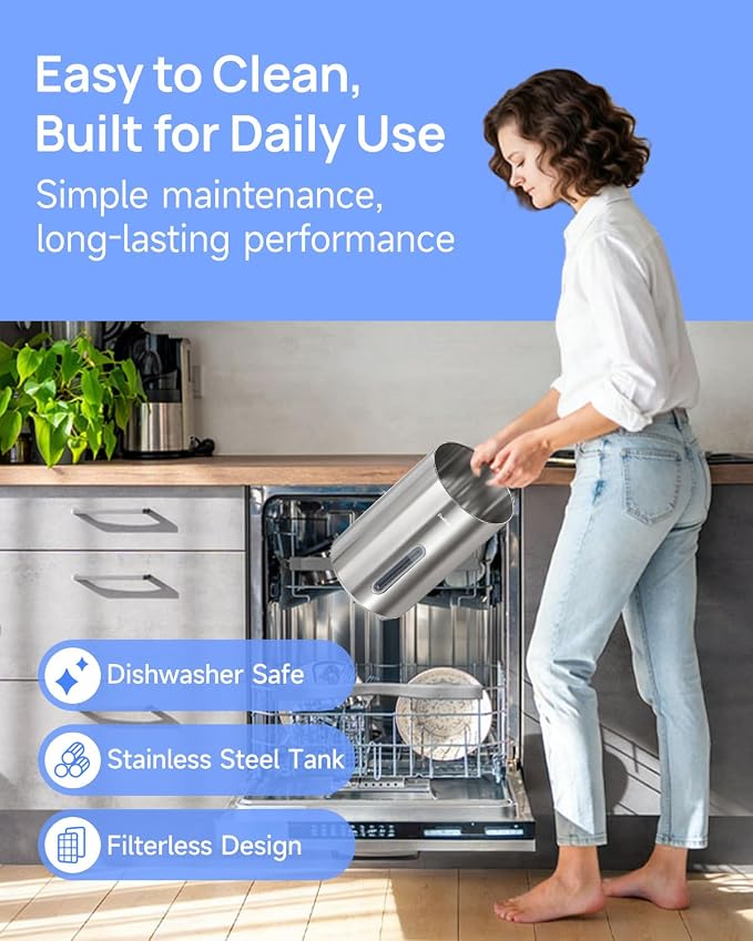 Stainless Steel Humidifier Dishwasher Safe, 6L/1.6Gal Cool Mist Humidifiers for Bedroom, alternate product view 3