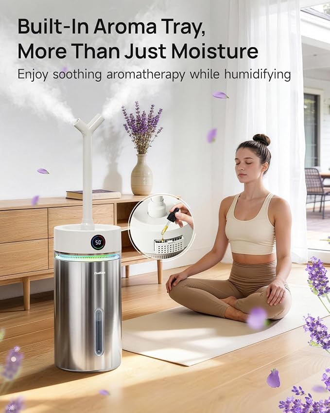 Stainless Steel Humidifier Dishwasher Safe, 6L/1.6Gal Cool Mist Humidifiers for Bedroom, alternate product view 6