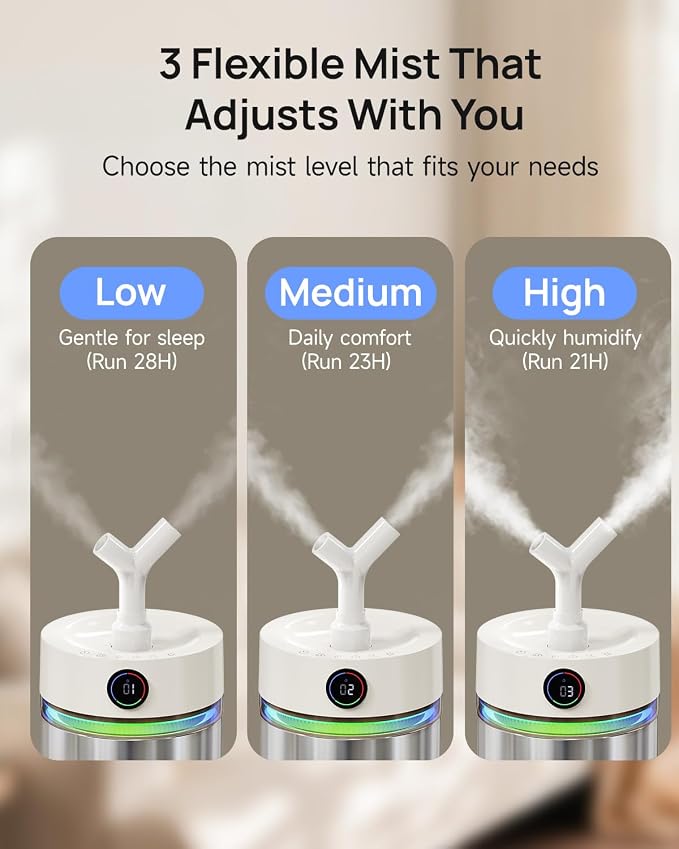 Stainless Steel Humidifier Dishwasher Safe, 6L/1.6Gal Cool Mist Humidifiers for Bedroom, alternate product view 7