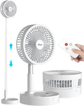 Stand Fan,Folding Portable Telescopic Floor/USB Desk Fan with 10800mAh Rechargeable Battery,4 Speeds Super Quiet Adjustable