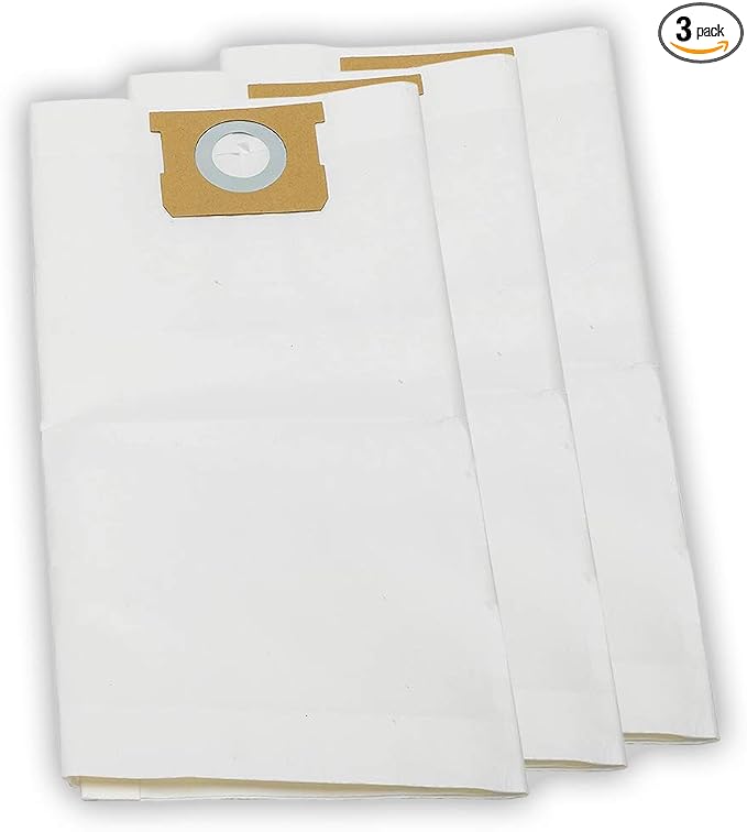 Standard Dust Bag 12-16 Gallon Genuine Part 3pcs per Pack for Replacement in white.