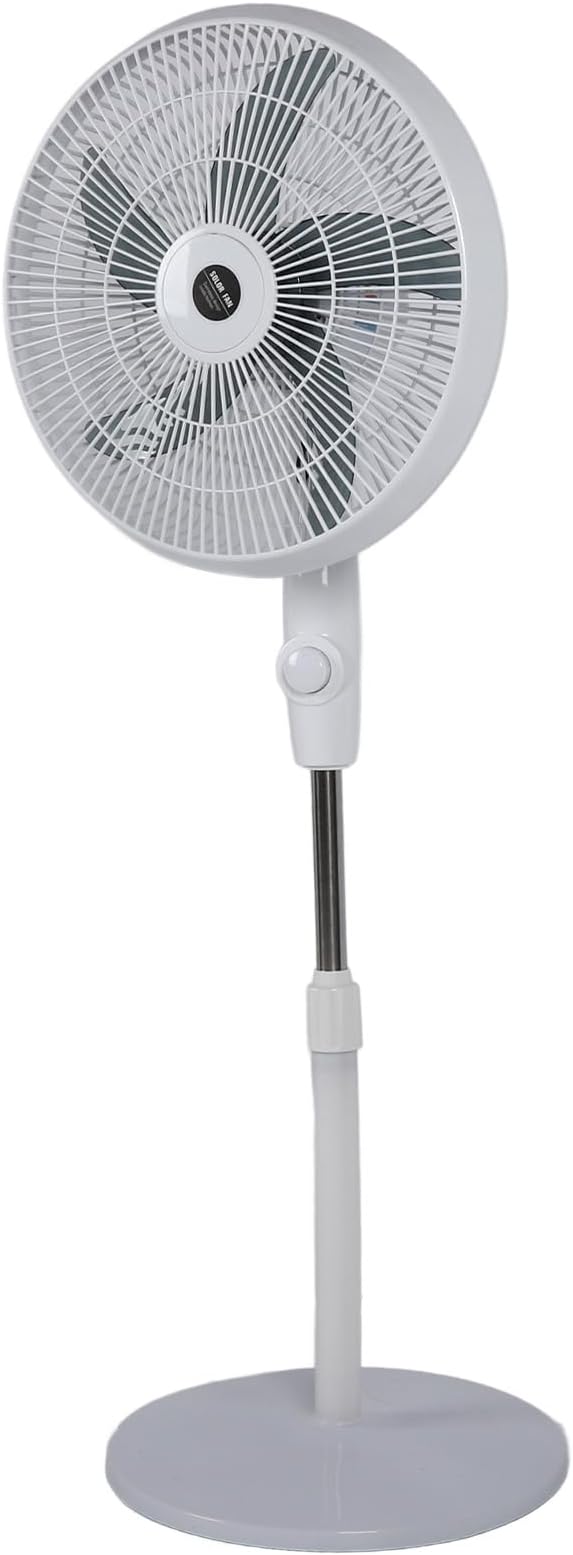 Standing Fan with Portable Solar Panel,Rechargeable Battery Operated Pedestal Fans 3 Speeds Quiet Floor Fan for Bedroom Home