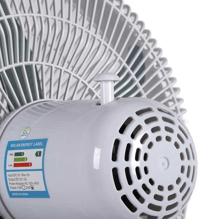 Standing Fan with Portable Solar Panel,Rechargeable Battery Operated Pedestal Fans 3 Speeds Quiet Floor Fan for Bedroom Home