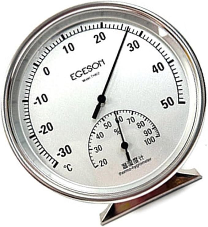 Steel Thermohygrometer Thermometers Hygrometer Round Shape For Measuring Temperature & Humidity In Indoor & Outdoor