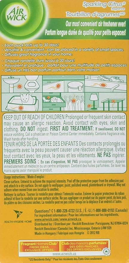 Stick Ups Air Freshener, Sparkling Citrus, 2 Count in orange., alternate view 2