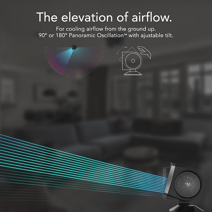 STRATA 8T Oscillating Table Fan with Remote, Energy Efficient DC Motor, Removable Grille, Pivoting Head, 10 Electric Fan
