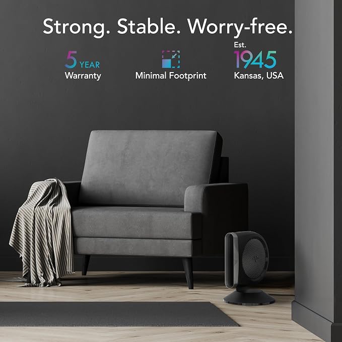 STRATA 8T Oscillating Table Fan with Remote, Energy Efficient DC Motor, Removable Grille, Pivoting Head, 10 Electric Fan