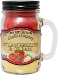 Strawberries & Cream Scented Mason Jar Candle, 100 Hour Burn Time, 13 Ounces, product image