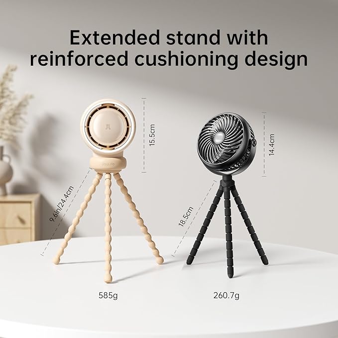 Stroller Fan Baby Large, Safe Bladeless for Crib, Desk, 4000mAh Battery Rechargeable Portable Cooling Fan with Air Turbo