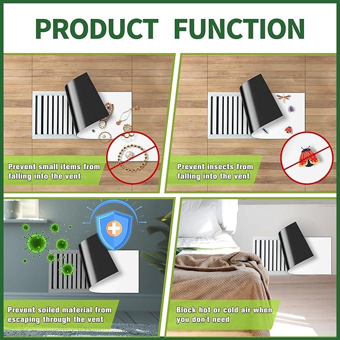 Strong Magnetic Vent Covers, 5.5" x 12" Magnetic Vent Cover for Wall and Air Registers, Heavy Duty Ceiling Vents Covers
