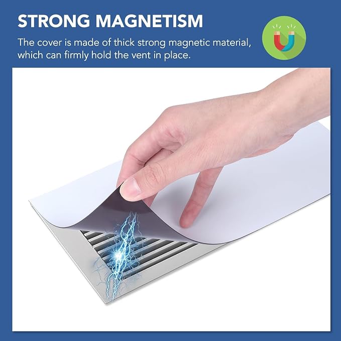 Strong Magnetic Vent Covers 8Pack, Magnets for Home Floor Standard Air Register, 8" x 15.5" Magnetics for Floors Wall and