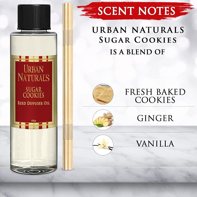 Sugar Cookies Oil Reed Diffuser Refill with Free Set of Reed Sticks – Freshly-Baked, alternate product view 2