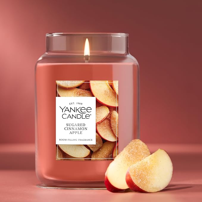 Sugared Cinnamon Apple, Scented Candle, 22oz Large Jar with up to 150 Hour Burn Time, Giftable, alternate product view 4