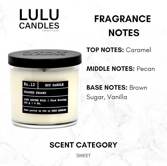 | Sugared Pecans | Luxury Scented Soy Jar Candle | Hand Poured in The USA | Highly Scented & Long Lasting (6, alternate