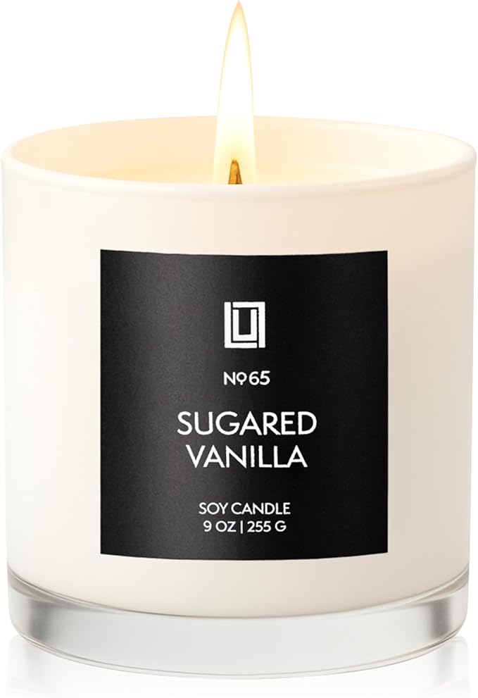| Sugared Vanilla | Luxury Scented Soy Jar Candle | Hand Poured in The USA | Highly Scented & Long Lasting- 9 Oz., product