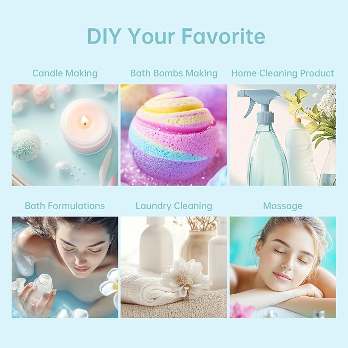 Summer Essential Oils for Diffusers for Home, 6X10ml Fragrance Oils Set, Aromatherapy Oils for Candles Making - Coconut