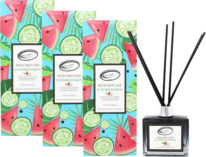 Summer Passion Scent Reed Diffuser Set with Sticks 3.4 fl oz (Pack of 3), product image