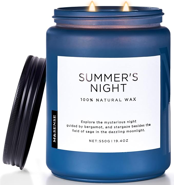 Summer's Night Scented Candles for Home, 19.4oz Large Natural Organic Soy Candles, 110 Hours Long Lasting, product image