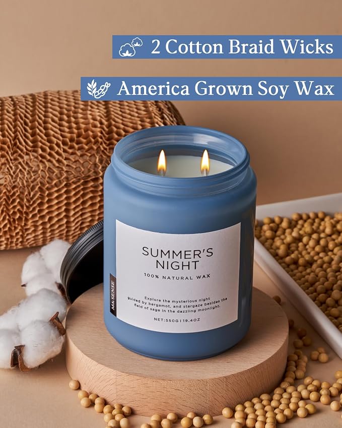 Summer's Night Scented Candles for Home, 19.4oz Large Natural Organic Soy Candles, 110 Hours Long Lasting, alternate product