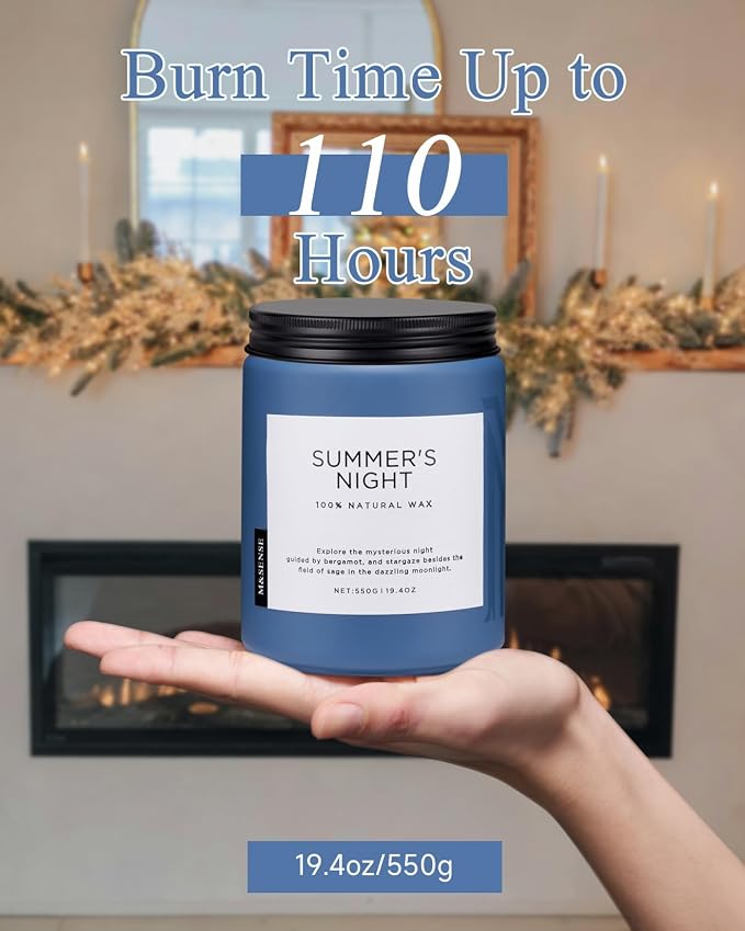 Summer's Night Scented Candles for Home, 19.4oz Large Natural Organic Soy Candles, 110 Hours Long Lasting, alternate product