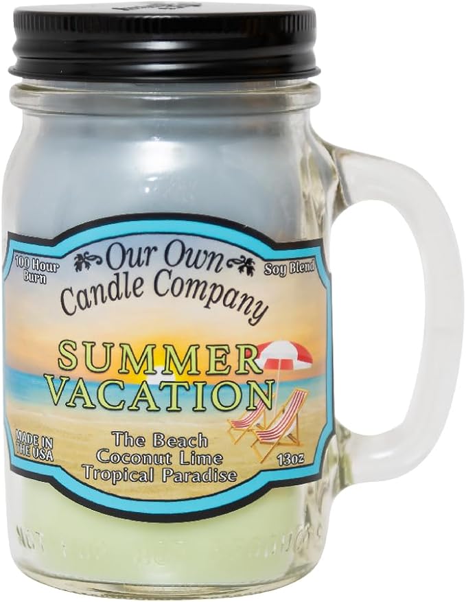 Summer Vacation Scented Mason Jar Candle, 100 Hour Burn Time, 13 Ounces, product image