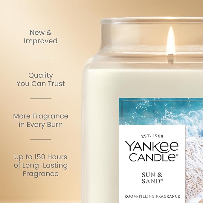 Sun & Sand, Scented Candle, 22oz Large Jar with up to 150 Hour Burn Time, Giftable, alternate product view 3