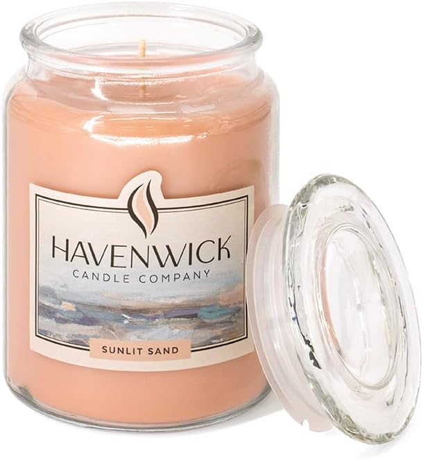 Sunlit Sand Soy Blend 22-oz Large Jar Candle, Long Lasting 110-130 Hour Burn Time with Single Cotton Wick, product image