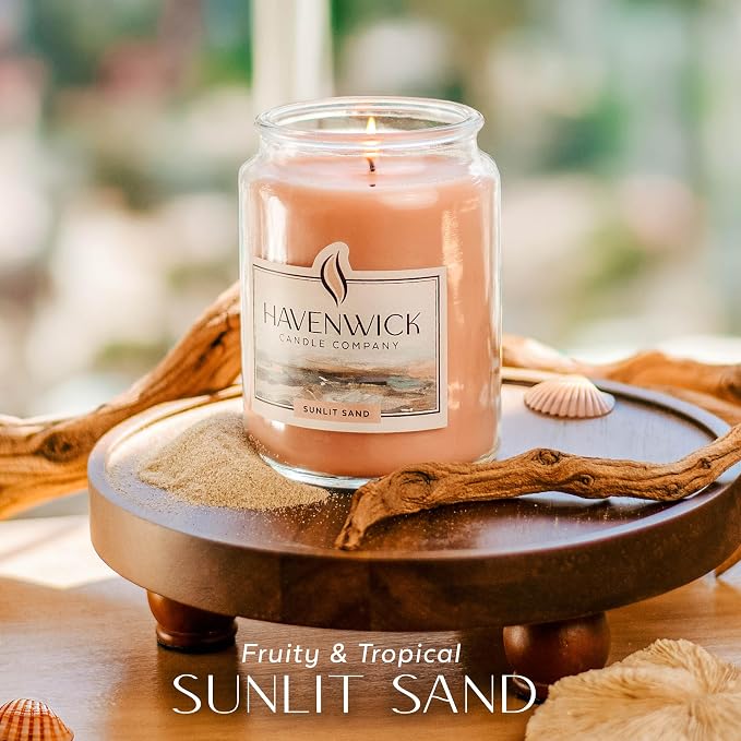 Sunlit Sand Soy Blend 22-oz Large Jar Candle, Long Lasting 110-130 Hour Burn Time with Single Cotton Wick, alternate product