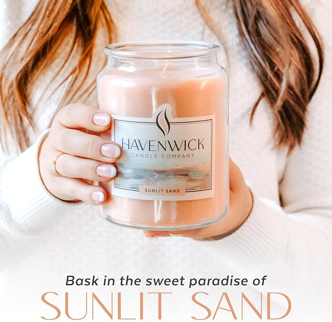 Sunlit Sand Soy Blend 22-oz Large Jar Candle, Long Lasting 110-130 Hour Burn Time with Single Cotton Wick, alternate product