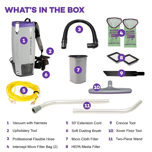 Super Coach Pro 10 Backpack Vacuum Commercial with 2 Piece Wand Tool Kit, 10 Quart, Corded,107304, alternate product view 2